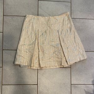 Cynthia Steffe Shimmering Beige Mini Skirt